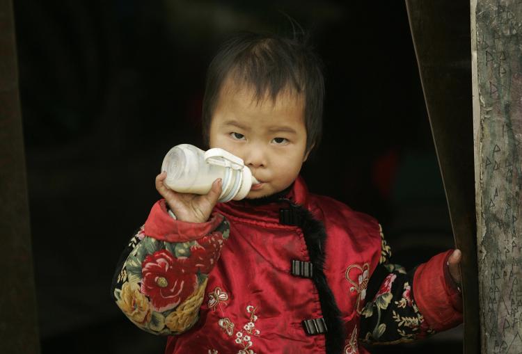 More than 500 infants have reportedly been affected by contaminated milk powder in China. Two have died. (Peter Parks/AFP/Getty Images  )