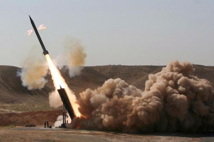 Short-range missile (Zelzal) is test-launched during war games in Qom, 74 miles south of Tehran, on Sept. 27, 2009.  (SHAIGAN/AFP/Getty Images)