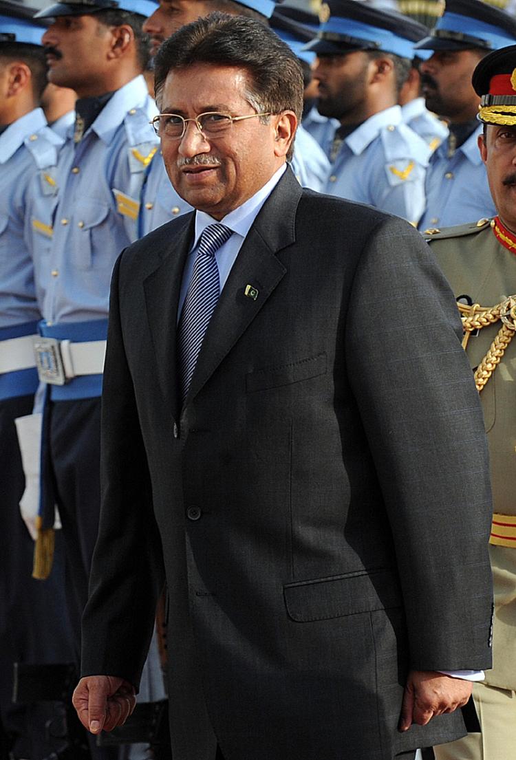 Pakistani President Pervez Mushararf walks away after a farewell ceremony before leaving the presidency in Islamabad.   (Farooq Naeem/AFP/Getty Images)