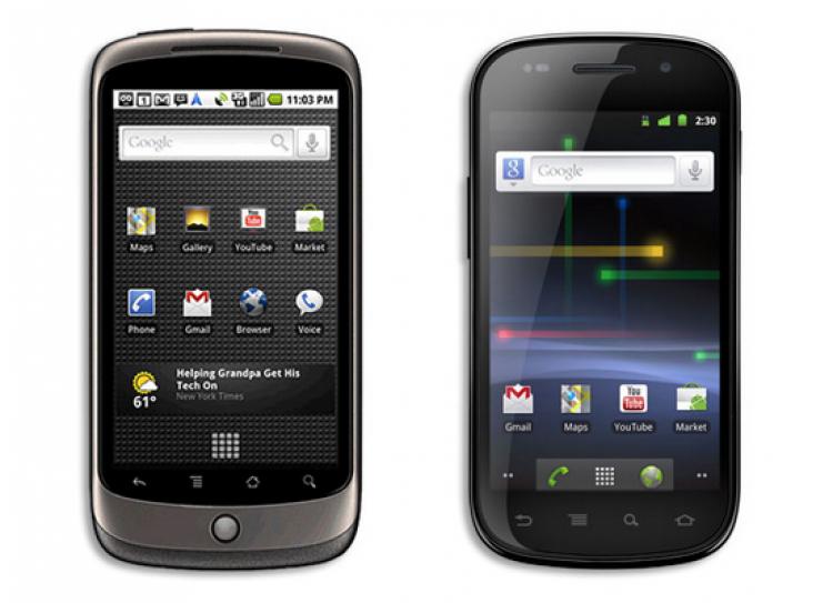 The Nexus One (L) and Nexus S (R) are currently the only handsets able to access Android 2.3.3 via a software update. (Google)