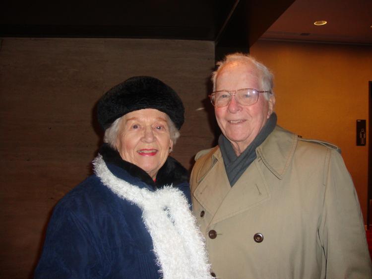 Charlotte Simonis a dancer and singer, accompanied by Denis Twomey, a retired engineer, said the performance of Shen Yun at Lincoln Center 'was unbelievable.'  (Channaly Philipp/The Epoch Times)