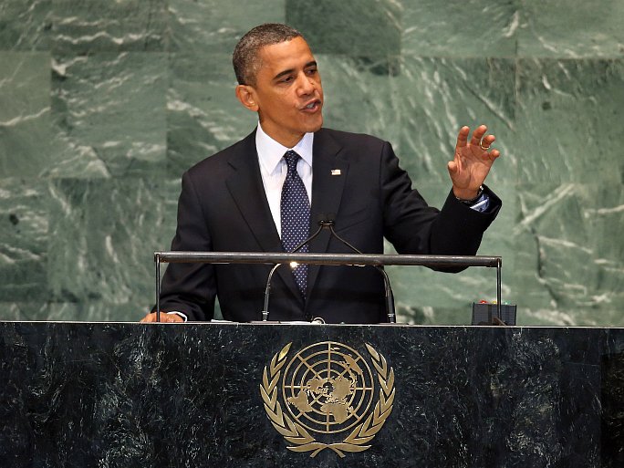 U.S. President Barack Obama addresses the UN General Assembly meeting on September 25, 2012 in New York City. (John Moore/Getty Images) 