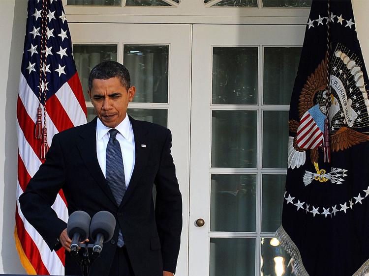 U.S. President Barack Obama speaks at the Rose Garden of the White House on October 9, 2009 after winning the Nobel Peace Prize. (Saul Loeb/AFP/Getty Images)