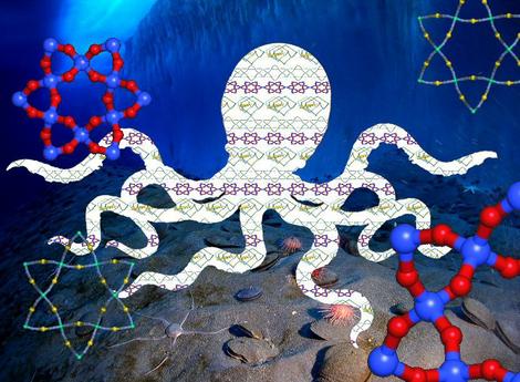 The atomic structure of a zinc-based material has a surprising amount in common with the tentacles of an octopus, Oxford University researchers have found. (Oxford University)