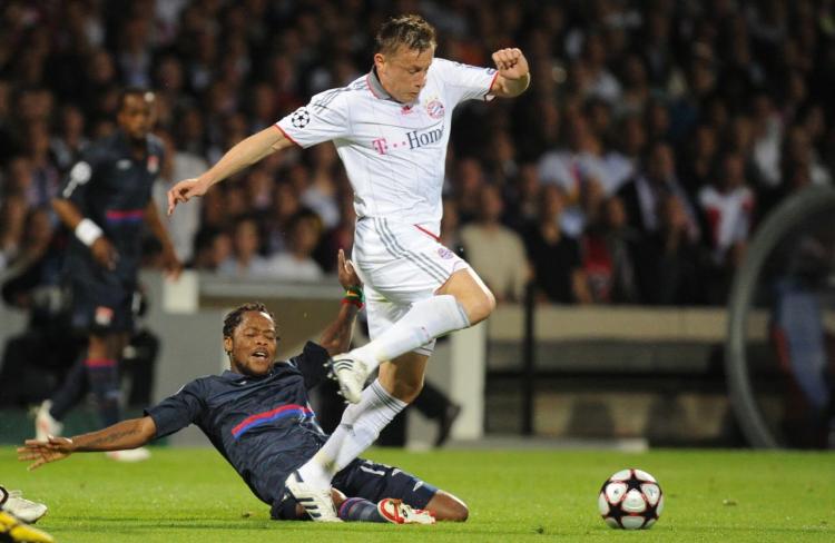 Bayern Munich's Croatian striker Ivica Olic scored three goals in Tuesday's Champions League action in Lyon.(Oliver Lang/AFP/Getty Images)