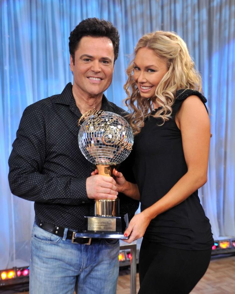 Entertainer Donny Osmond and Kym Johnson visit following their win on 'Dancing with the Stars.' (Henry S. Dziekan III/Getty Images)