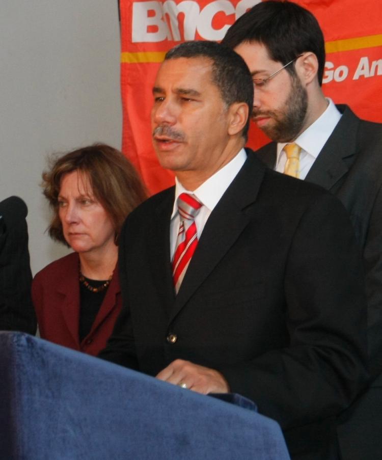 Governor David Paterson speaks at the Borough of Manhattan Community College on Thursday. (Lixin Shi/The Epoch Times)