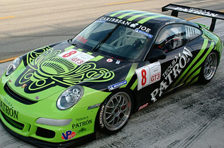 The Patron IMSA Challenge Porsche, the type of car which will compete in the new ALMS Challenge Class. (www.patrontequila.com/racing/)