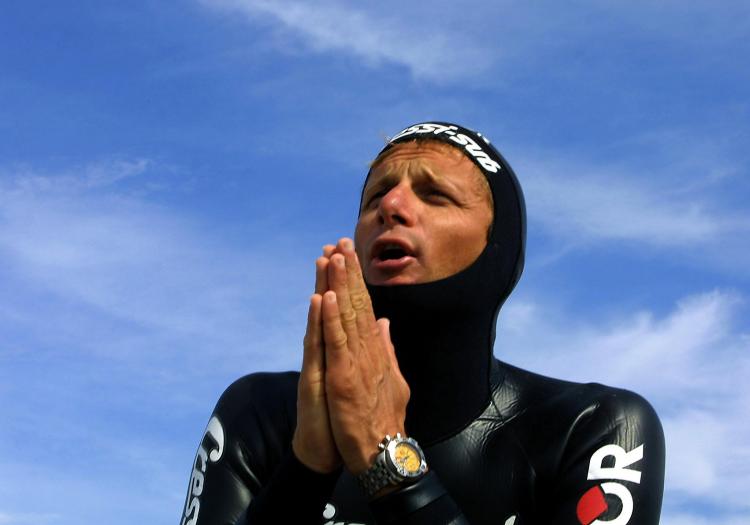 LEGENDARY FREEDIVER: Umberto Pelizzari says his most beautiful experience was diving with dolphins. (Christophe Simon/AFP/Getty Images)