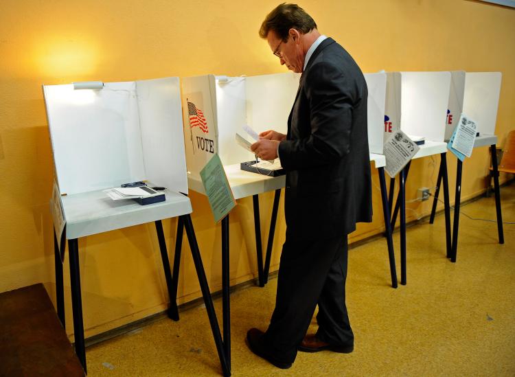 Psychics, gun stores, bingo halls, and more businesses were declared off-limits for welfare recipients using state-funded debit cards, California Gov. Arnold Schwarzenegger (pictured above voting on Tuesday) said this week. (Kevork Djansezian/Getty Images)