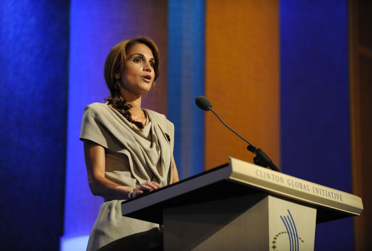Queen Rania of Jordan spoke during the UN meetings in New York this week, advocating for more education and women's rights (Timothy A. Clary/AFP/Getty Images)