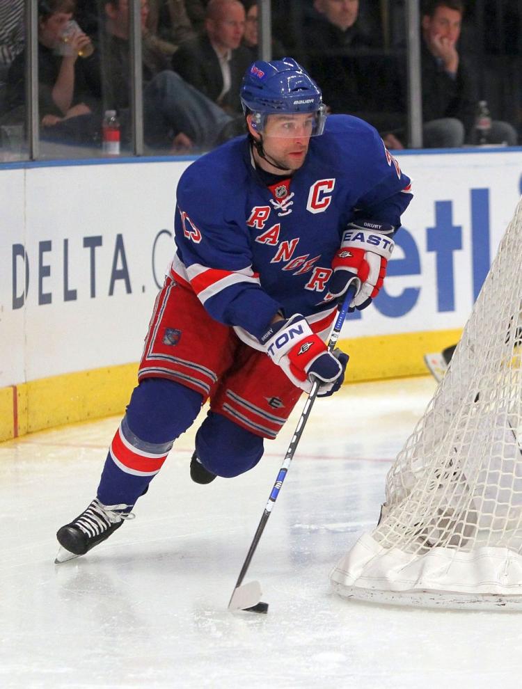 The New York Rangers will get some veteran leadership with Chris Drury in the lineup against the Toronto Maple Leafs on Friday. (Mike Stobe/Getty Images)