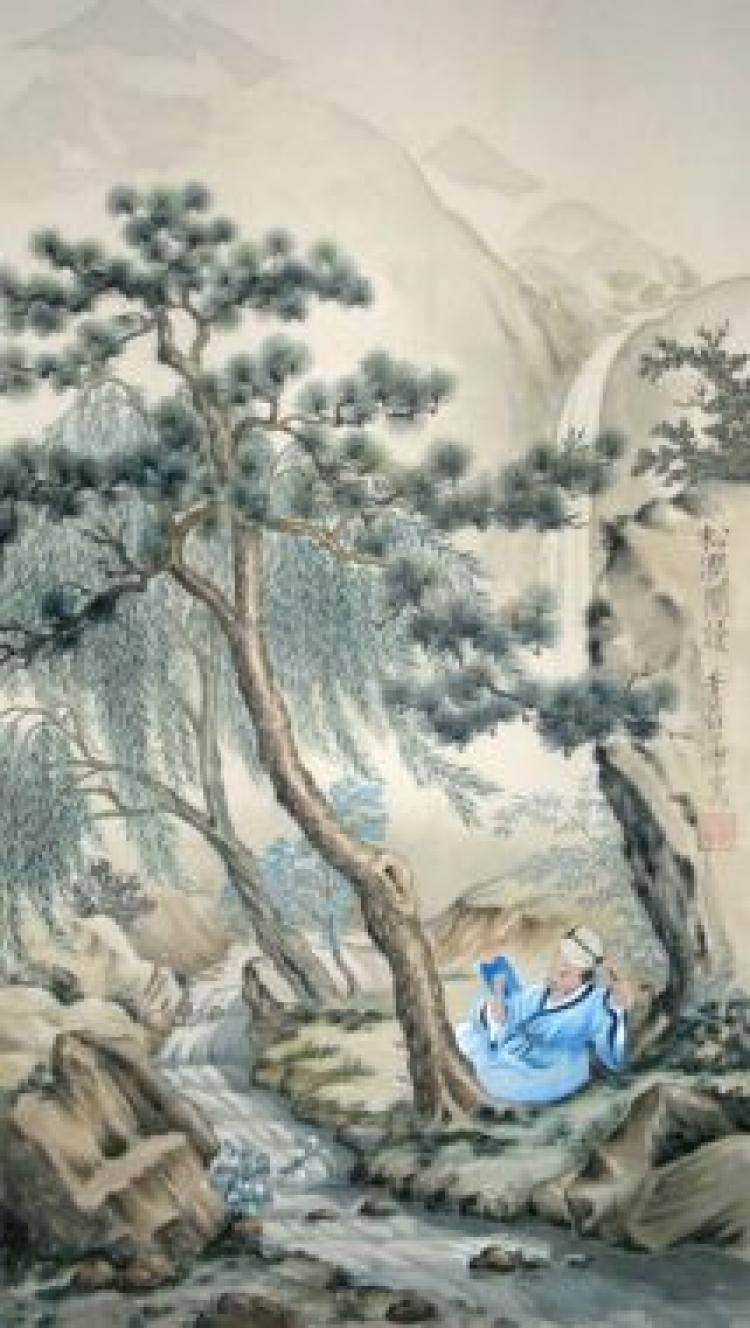 The Chinese sages taught honesty as a virtue by which rulers in China's ancient past were judged. Chinese-style landscape painting by Charlotte Kuehnert . (Reproduction - Nils Kuehnert)