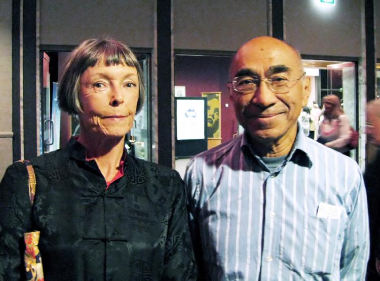 Ms. McNevin and Mr. Kamarul at the third showing of 'Shen Yun' Performing Arts in Canberra on Monday, March 30, 2009 (Steve Xu/The Epoch Times)