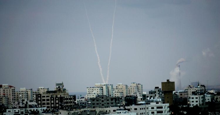 Palestinian missiles being launched from northern Gaza towards an Israeli town on Dec. 30, 2008. Rockets fired by the Hamas are reportedly contraband from mainland China. (Abid Katib/Getty Images)