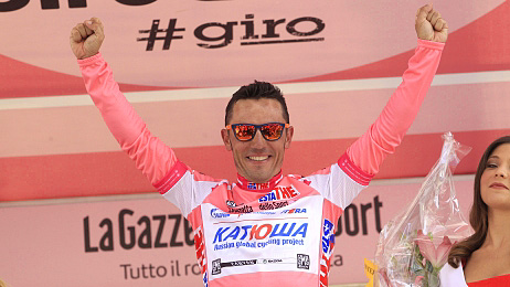 Katusha's Joaquim Rodriguez took the Stage Ten win and the race lead in the Giro d'Italia. (Katushateam.com)
