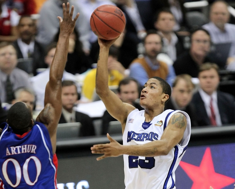 Former Memphis Tiger Derrick Rose got his wish by being chosen first overall in the 2008 draft pick by his hometown team the Chicago Bulls. (Jed Jacobsohn/Getty Images)