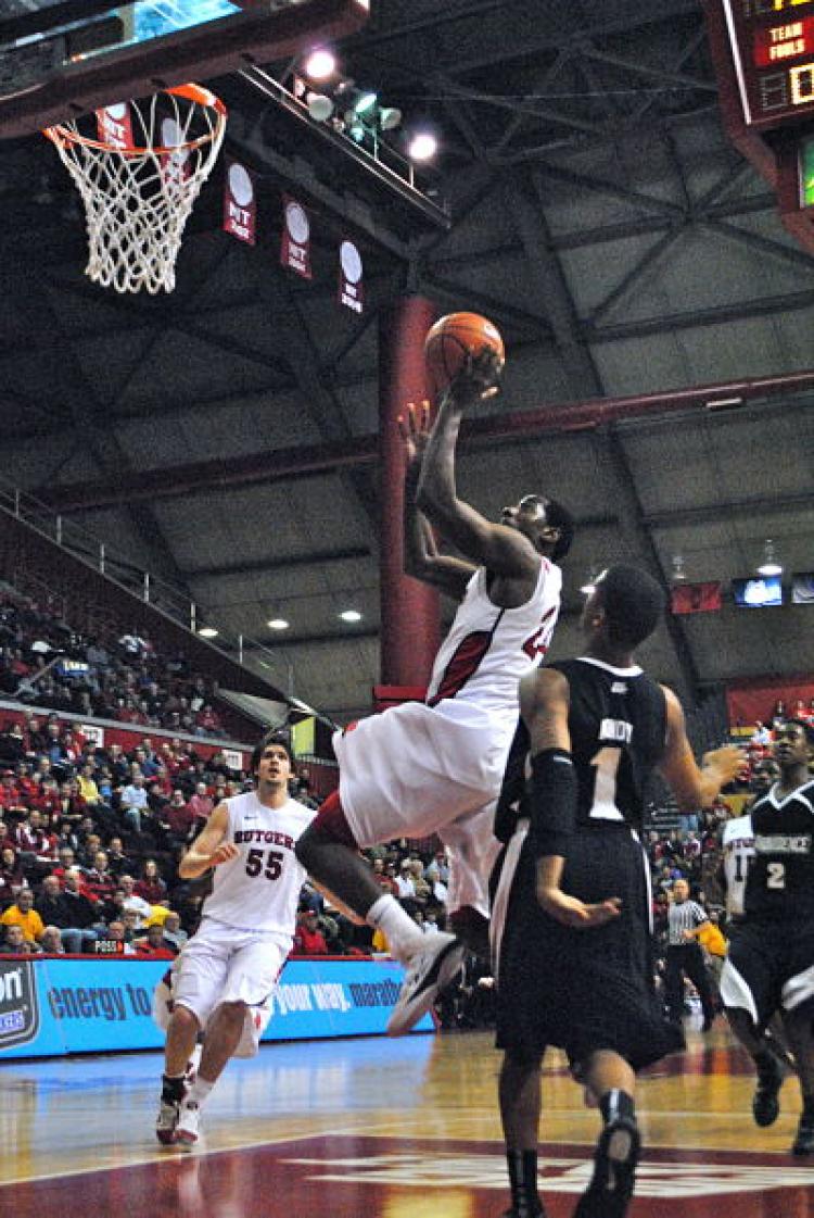 Rutgers' Jonathan Mitchell recorded 21 points and a double-double on Saturday at home to Providence. (Kyle Franko/NewJerseyNewsroom.com )