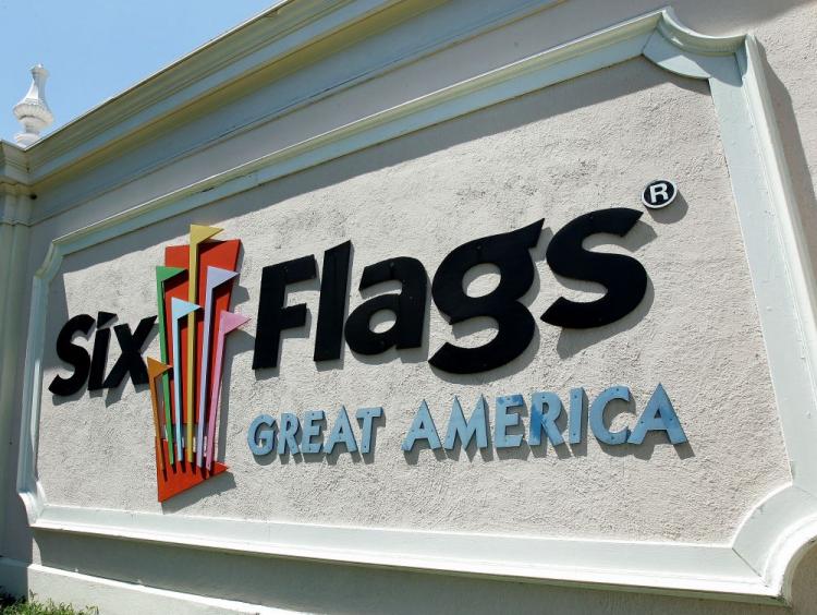 Signage lies near the entrance to Six Flags Great America in Gurnee, Illinois. Six Flags Inc. buckled under the weight of the U.S. recession and filed for Chapter 11 bankruptcy protection over the weekend. (Tim Boyle/Getty Images)