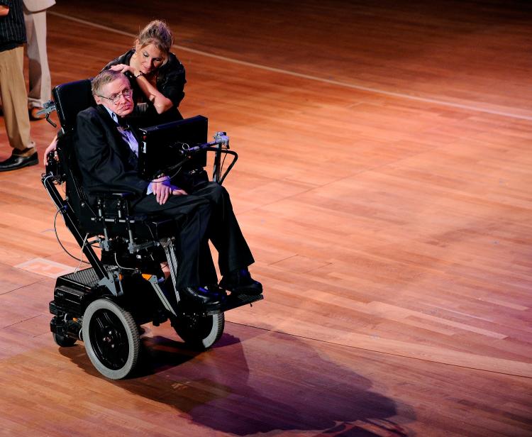 Physicist Stephen Hawking onstage during the 2010 World Science Festival Opening Night Gala at Alice Tully Hall, Lincoln Center on June 2, 2010 in New York City. (Jemal Countess/AFP/Getty Images)
