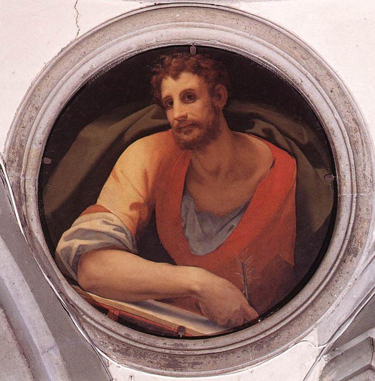 SAINTLY: Agnolo Bronzino's 'St. Mark' is part of the decoration of the Cappella Capponi in the church of Santa FelicitÃ�Â  in Florence, Italy. (Courtesy of Artrenewal.org)
