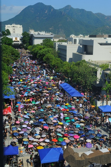 Students went on strike in Hong Kong
