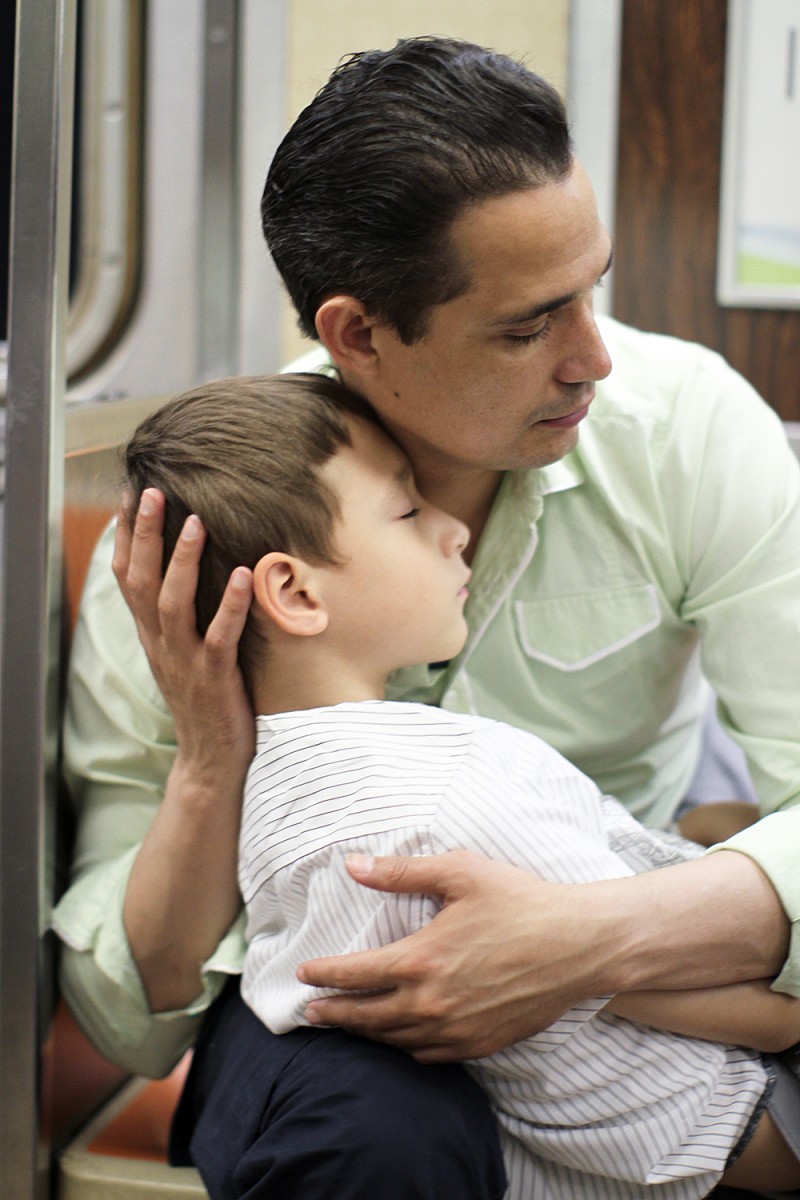 This photo was taken around midnight on a Brooklyn-bound C Train