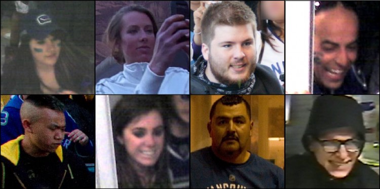 Photos of suspected rioters posted on a special Vancouver Police Department website. (Vancouver Police Department)