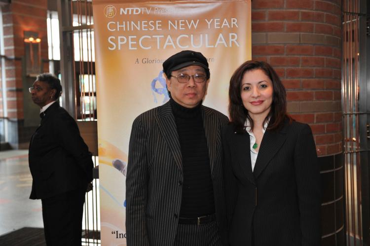 Dr. Sy, a Chinese descendent who grew up in the Philippines, accompanied Ms. Cortez to watch Divine Performing Art.  (Dai Bing/The Epoch Times)
