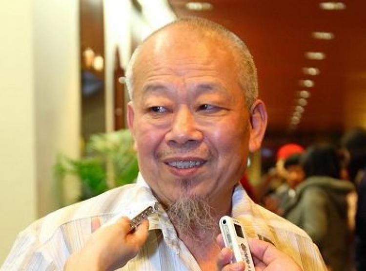 Mr. Yao Zhaoxuan, well-known chef of Chaozhou cuisine in Taipei, said he was moved to tears by the first three programs of Divine Performing Arts. (Wu Bohua/The Epoch Times)