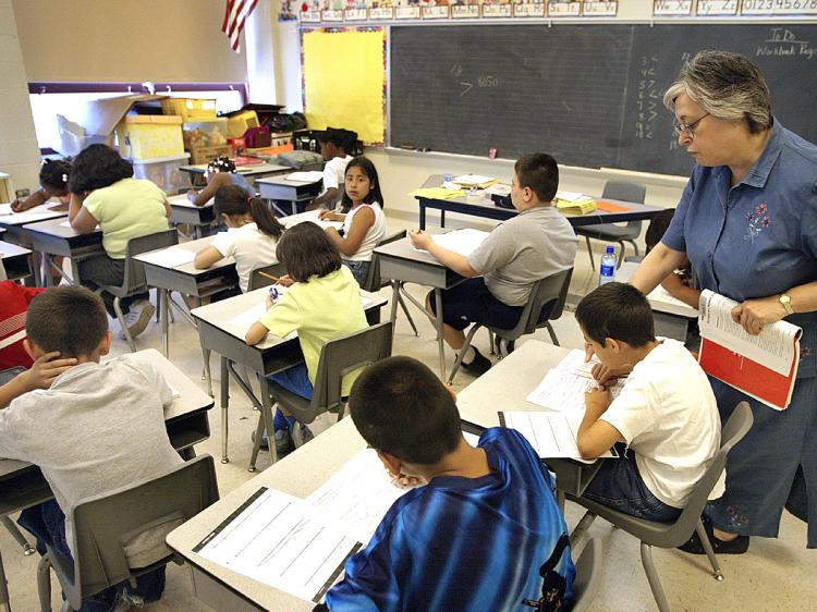 Standardized testing has become an accepted part of the U.S. education system. How environmentally friendly is it?      (Tim Boyle/Getty Images)