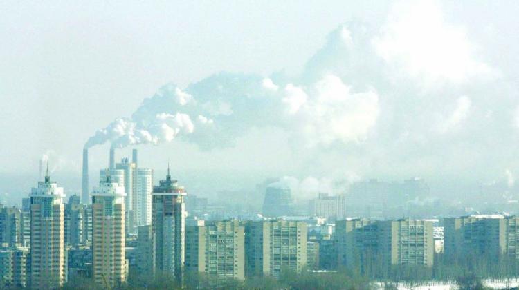 Smoke from a power station rises in the sky over the city of Kyiv in Jan. 2006, during a frost in Ukraine's capital. Ukraine is hoping for stalled IMF loans to go through in order to pay their gas bill for the month. (Sergei Supinsky/AFP/Getty Images )