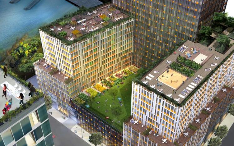 FUTURE COMMUNITY: Vacant land will become a thriving waterfront community at Hunter's Point South in Queens. (Artist Rendition Courtesy of Mayor's Office) FUTURE COMMUNITY: Vacant land will become a thriving waterfront community at Hunter's Point South in Queens. (Artist Rendition Courtesy of Mayor's Office)