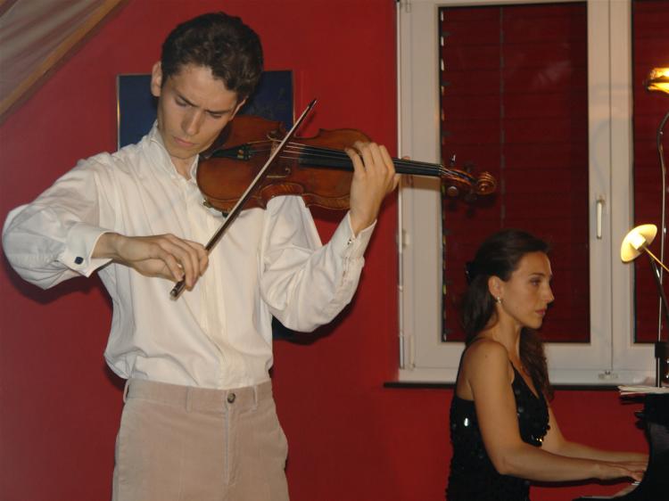 Violinist Alexander Scherbakov and his wife, pianist Madalina Slav, started playing their instruments at a very early age.  (The Epoch Times)