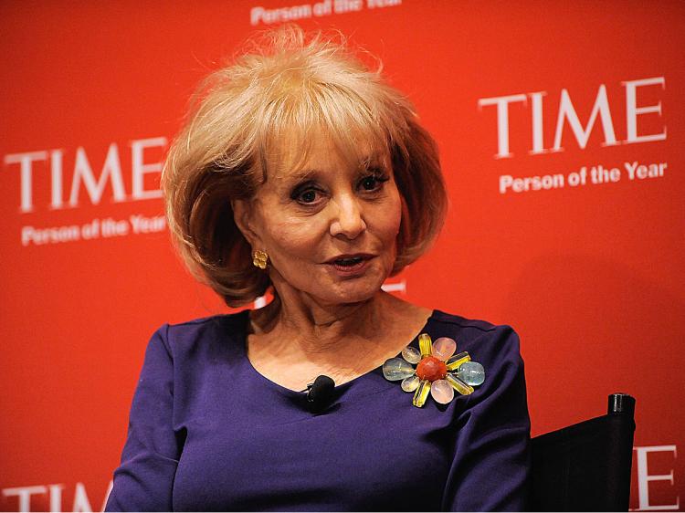 TV personality Barbara Walters speaks at the TIME's 2009 Person of the Year at the Time & Life Building on November 12, 2009 in New York City. (Jemal Countess/Getty Images for Time Inc)