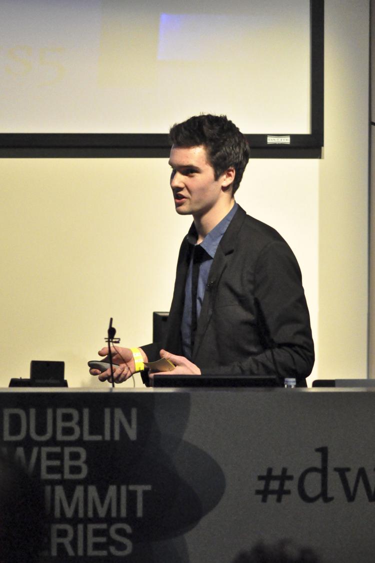 James Whelton speaking at the  Dublin Web Summit Series, Dublin (Martin Murphy/The Epoch Times)