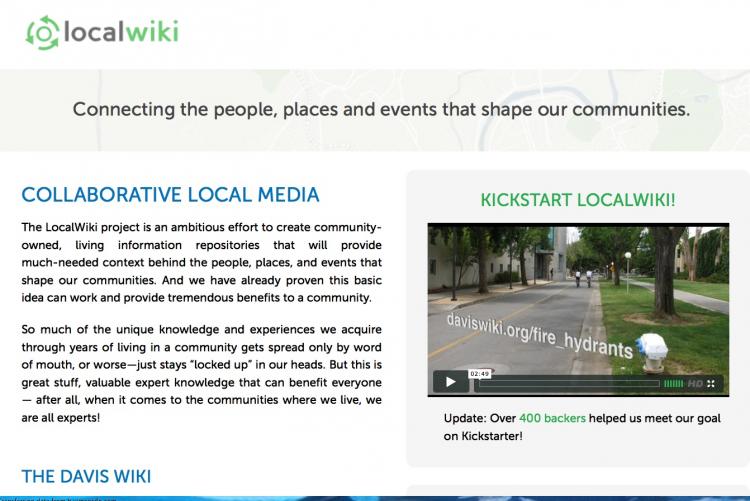 A screen shot of LocalWiki.org. ()