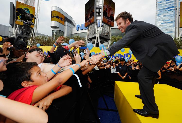 Will Ferell greets fans after 1,580 costumed superheroes broke the Guinness World Record for the largest gathering of superheroes on October 2 in Los Angeles. (Kevork Djansezian/Getty Images)