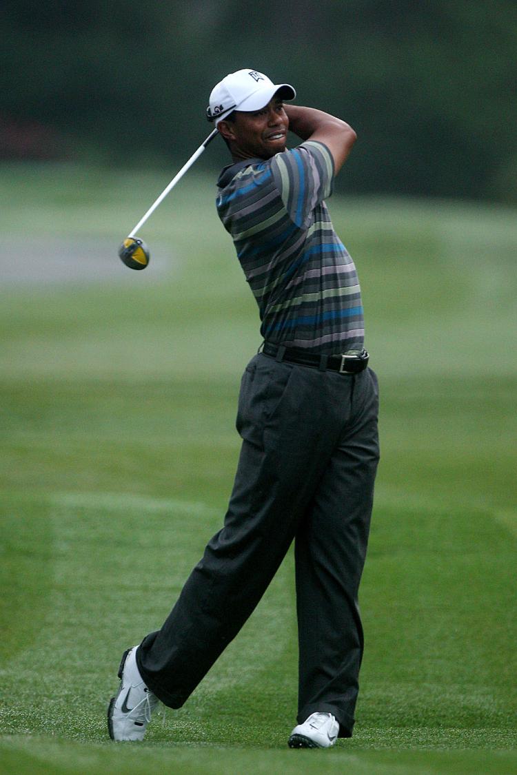 Tiger Woods hits a shot during a practice round prior to the start of The Players Championship held at TPC Sawgrass on May 5, 2010 in Ponte Vedra Beach, Florida. (Scott Halleran/Getty Images)