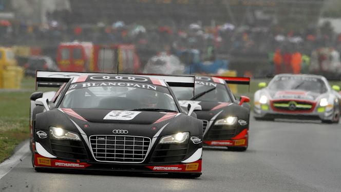WRT's Audi R8 LMS-Ultras finished 1–2 in the qualifying and championship race at the FIA GT1 World Championship Nogarro round. (GT1world.com)