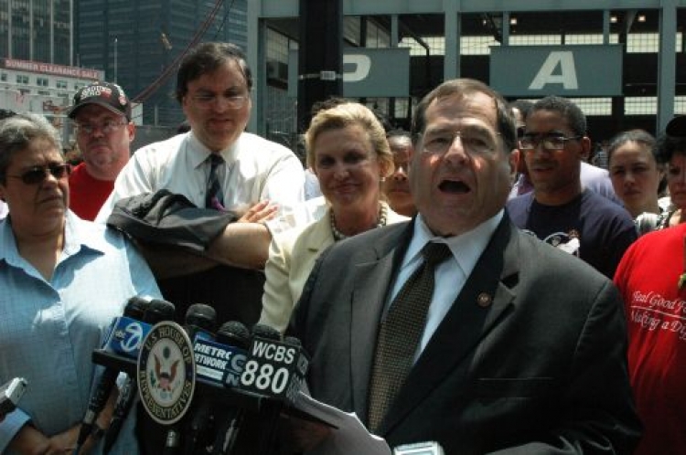 Congressman Jerrold Nadler at a press conference in New York. Congressman Nadler spoke out against the departure of John Howard, director of the National Institute for Occupational Safety and Health. (The Epoch Times)