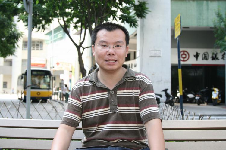 Qiu Mingwei, deputy director of the People's Forum, part of the People's Daily Web site, fled to Hong Kong on July 30, and is now in Macau. (Xu Xia/Epoch Times)