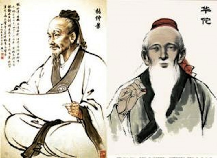 Zhang Zhongjing and Hua Tuo, two great Chinese doctors during the Han Dynasty. (KanZongGuo.com)