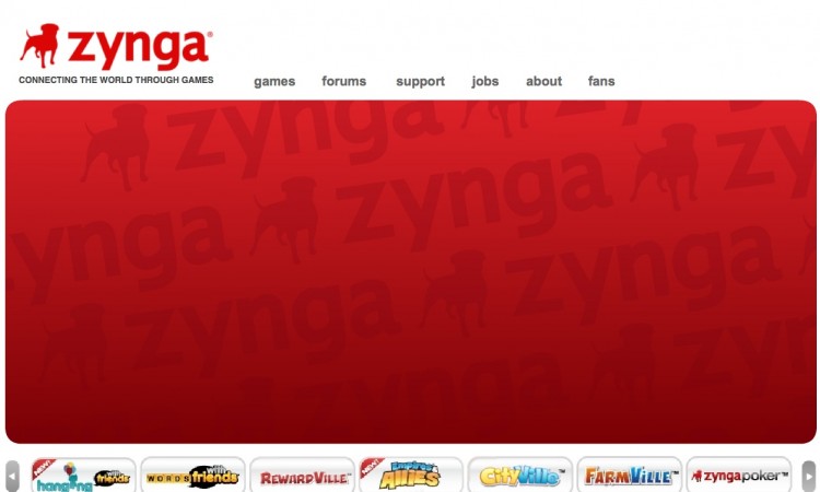 A screenshot of Zynga's homepage website. Zynga, a social video-game developer,  filed for an initial public offering on July 1.  (Zynaga.com)