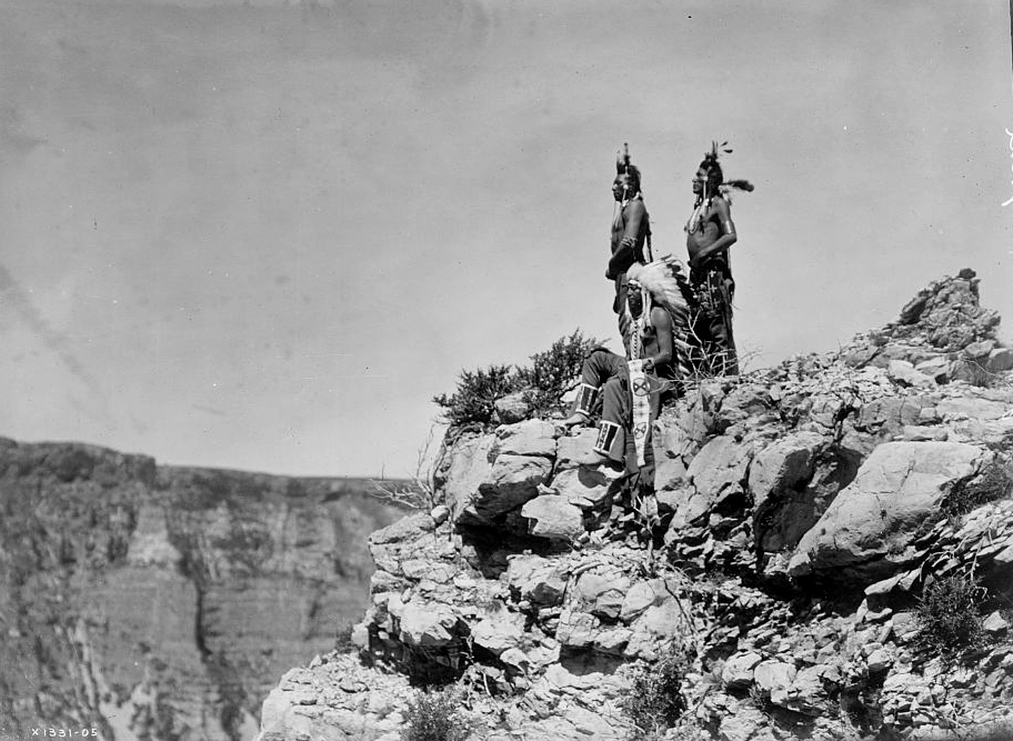 Watching the signal, c1905. (Edward S. Curtis/Library of Congress)