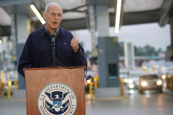 Department of Homeland Security Secretary John Kelly at the San Ysidro Port of Entry on Feb. 10, 2017. (SANDY HUFFAKER/AFP/Getty Images)