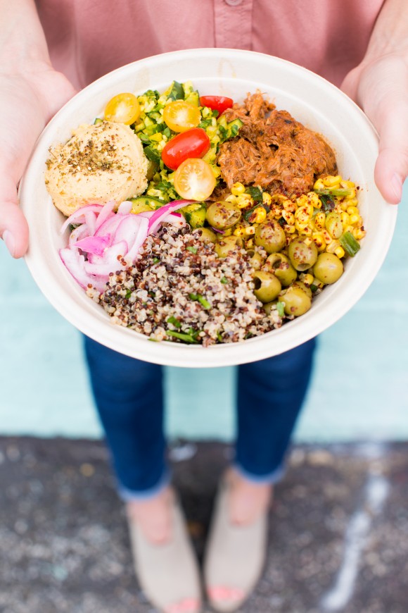 The Summer Pork Quinoa Bowl. (Courtesy of VERTS Mediterranean Grill)