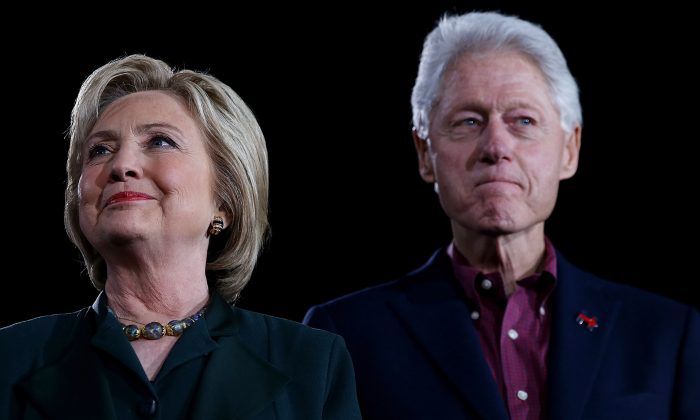 Former Secretary of State Hillary Clinton and former President Bill Clinton in Las Vegas on Feb. 19, 2016 (Justin Sullivan/Getty Images)