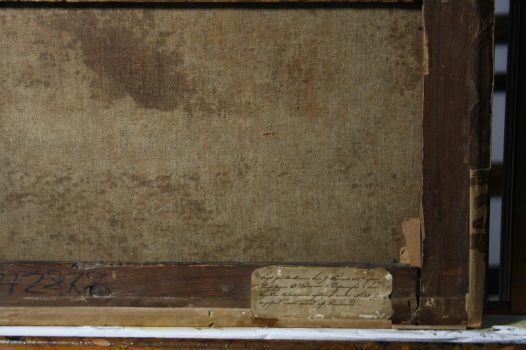 Note on back of Rembrandt possible self-portrait