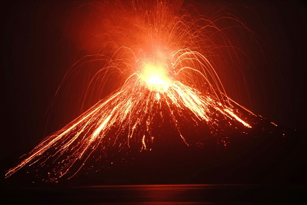 Deadly Child of Krakatau   Volcano  Erupts 56 Times in 